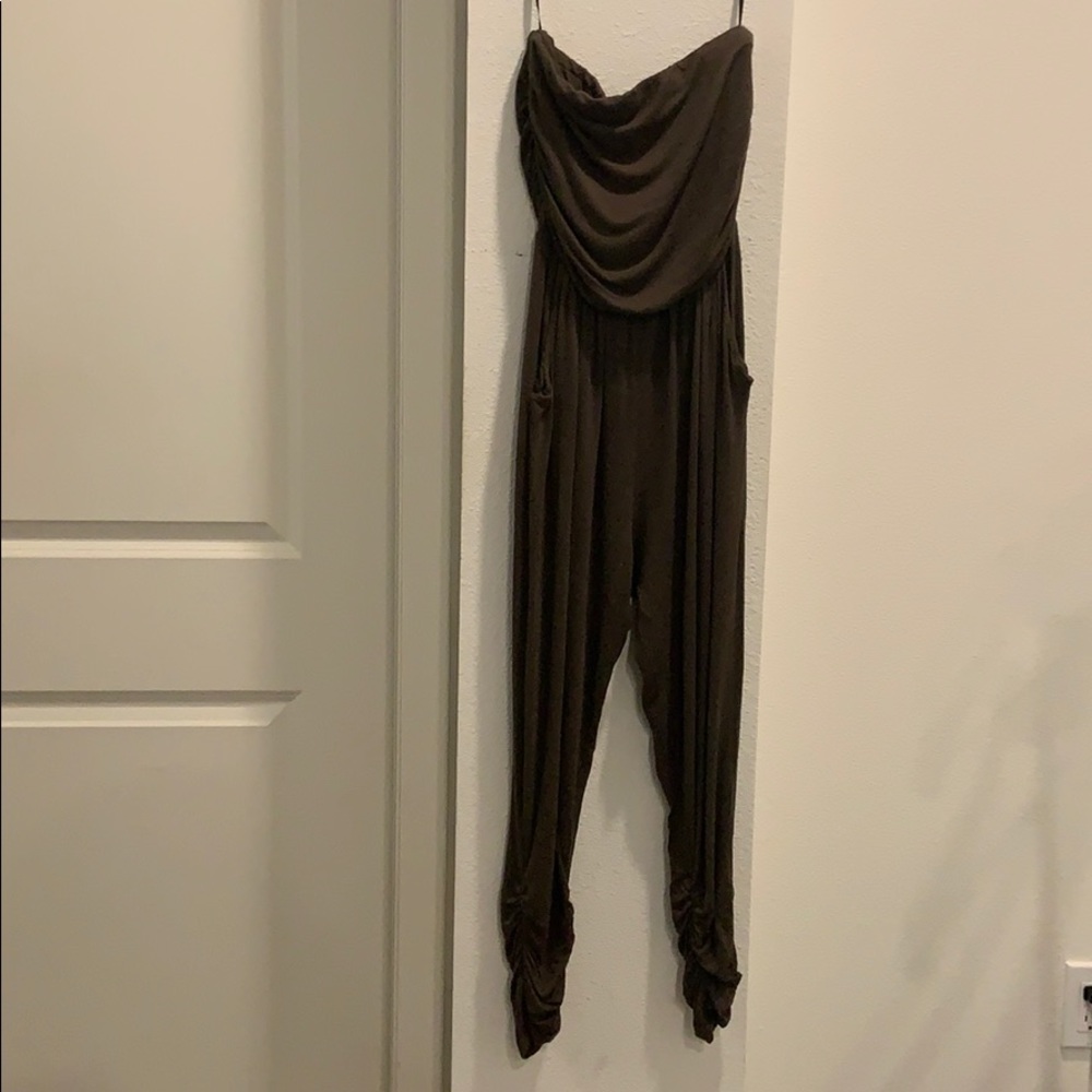 Strapless cotton jumpsuit